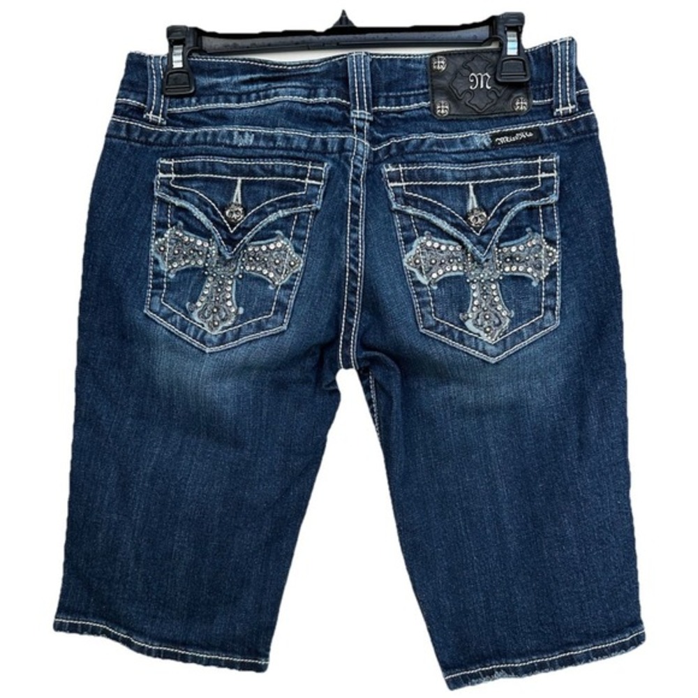 Miss Me Blue Denim Bermuda Shorts